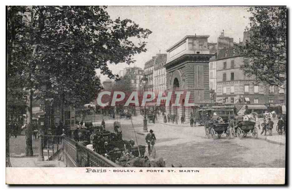 Paris CPA Boulevard et porte Saint Martin