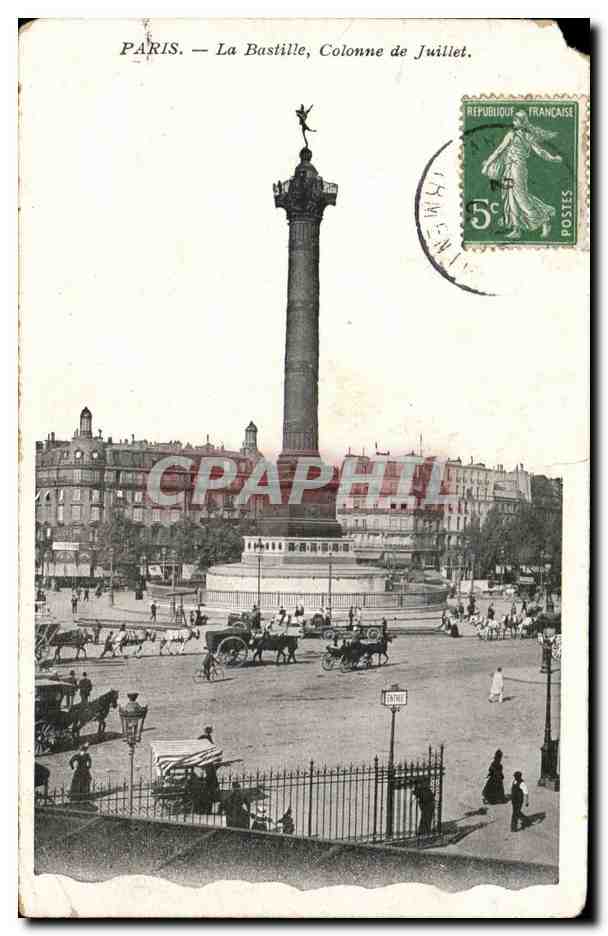 Paris Antike Ansichtskarte La Bastille July Column