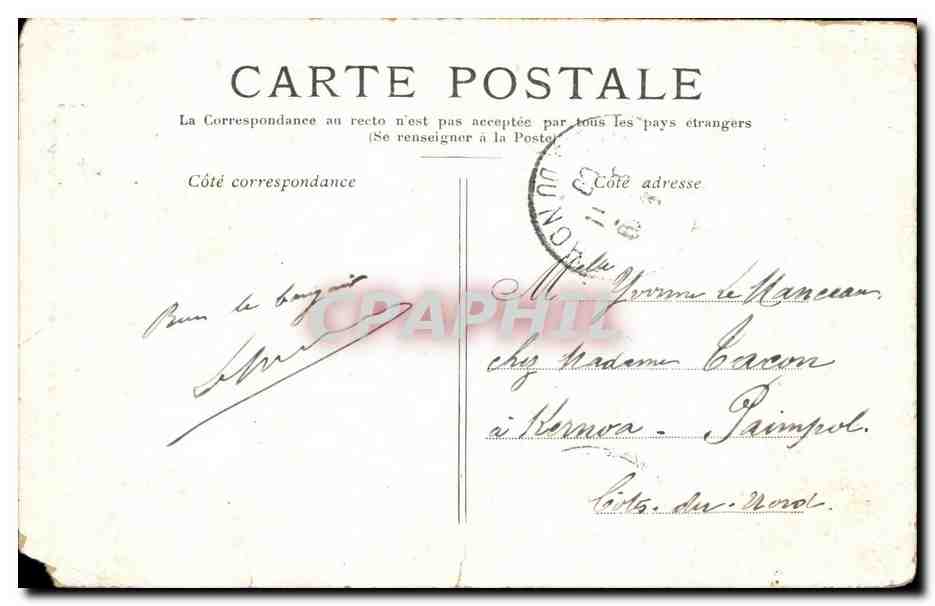 Paris Antike Ansichtskarte La Bastille July Column — Rückseite