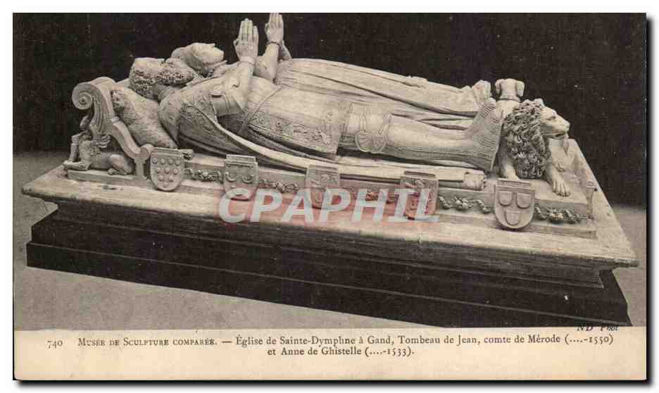 Église de Sainte-Dymphline à Gand — Tombeau de Jean, comte de Mérode (....-1550) et Anne de Ghistelle (....-1533)