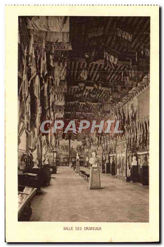 CPA SAlle des drapeaux (militaria)