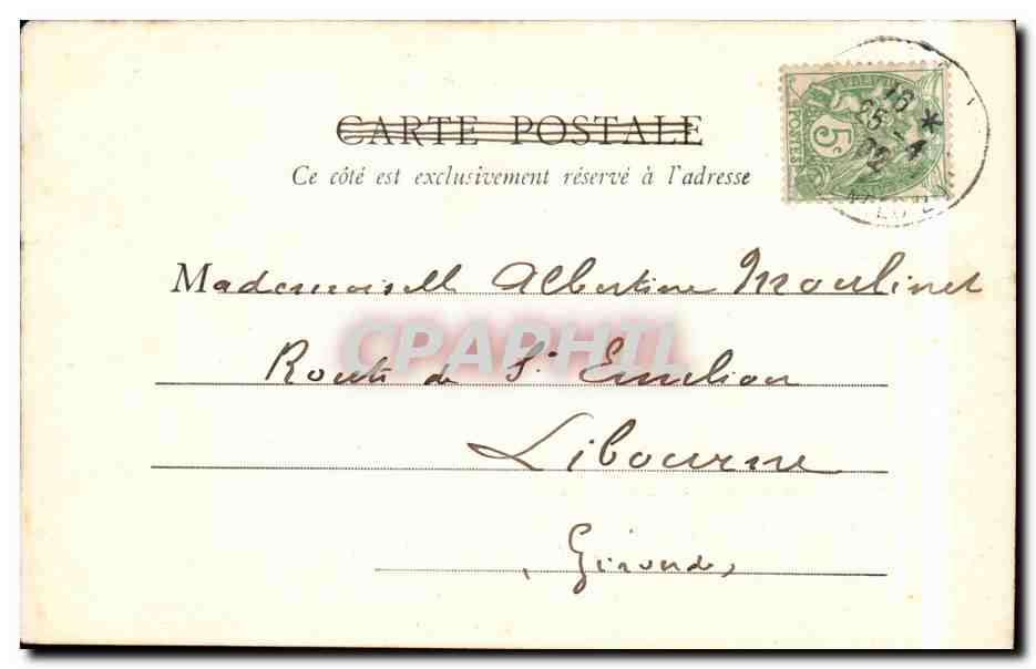 Paris CPA le alc du Bois de Boulogne — Rückseite