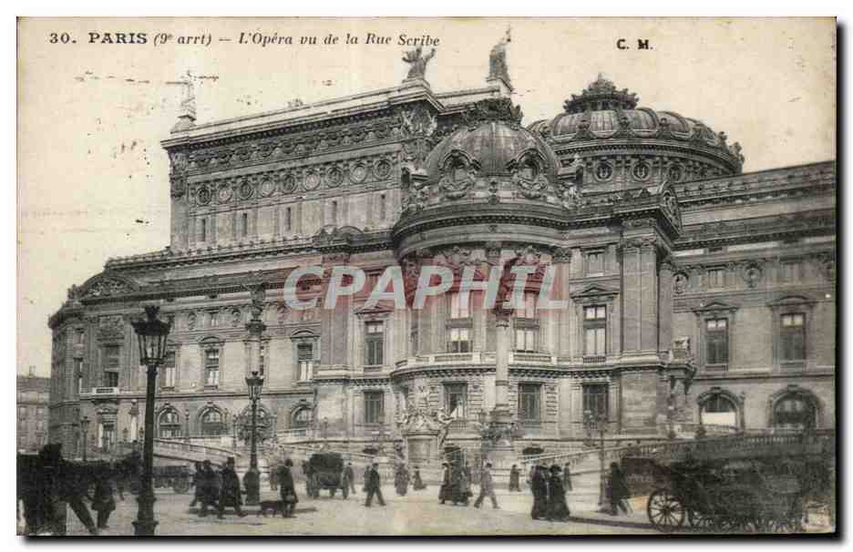 Paris CPA L'opera Garnier Vue de la rue Scribe