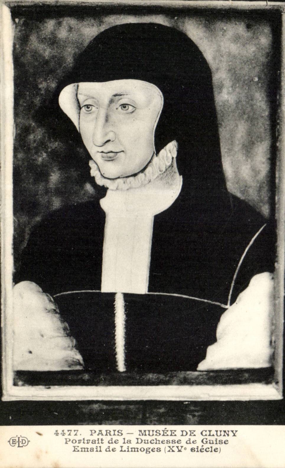 Paris CPA Musee de Cluny Portrait de la duchesse de Guise Email de Limoges