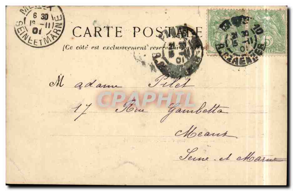 Paris CPA le pavillon de Rohan (Louvre) — Rückseite