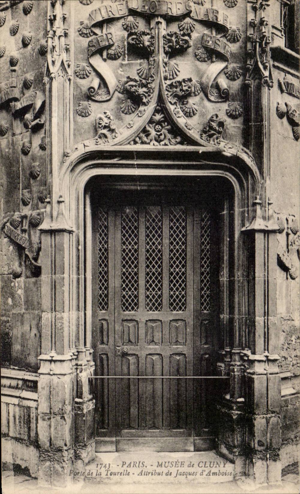 Paris CPA Musee de Cluny Porte de la Tourelle Attribut de Jacques d'Amboise