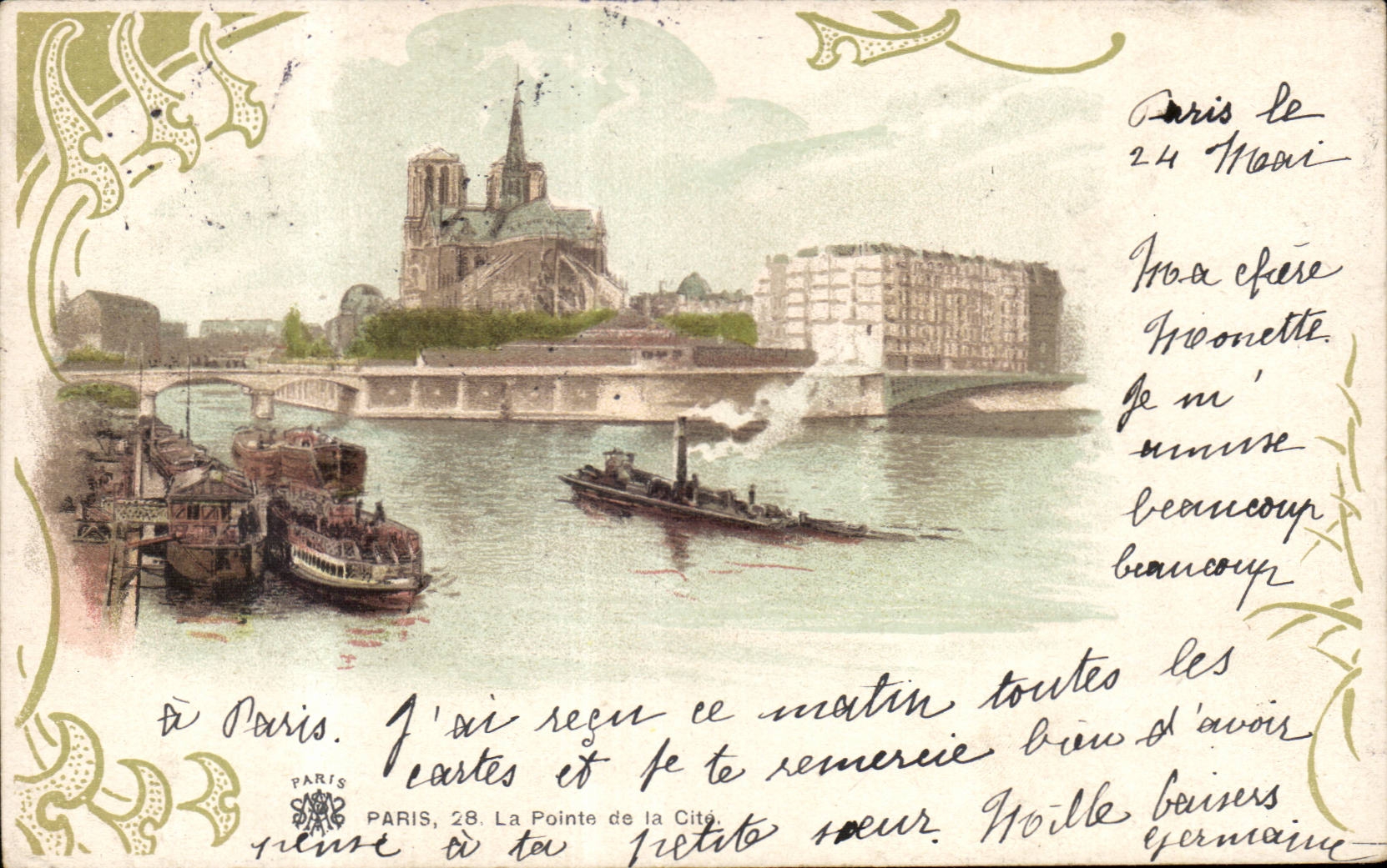 Paris CPA Notre Dame La pointe de la Cite
