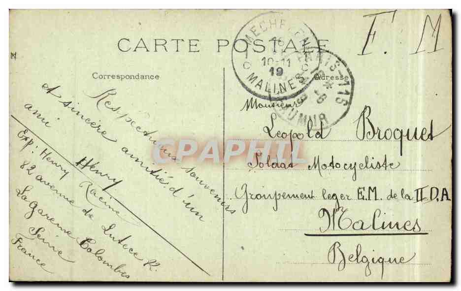 Paris CPA L'opera — Rückseite