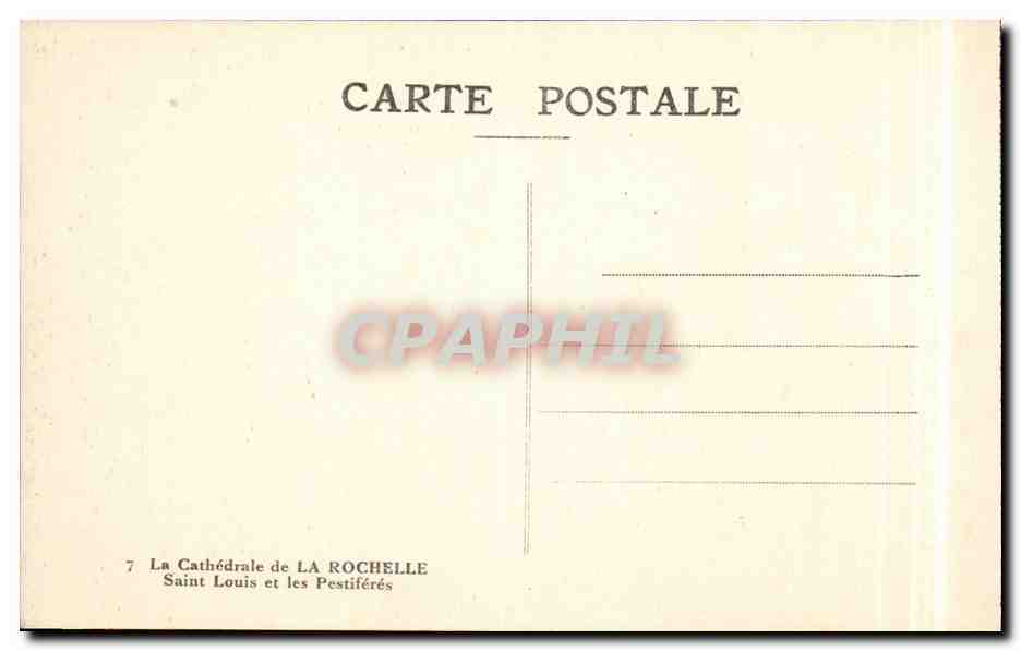 La Cathédrale de La Rochelle — Saint Louis et les Pestiférés — Cliché G. Mallet — Verso