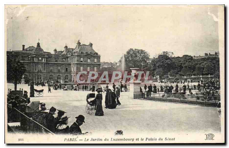 Paris CPA Jardin du Luxembourg et le palais du Senat