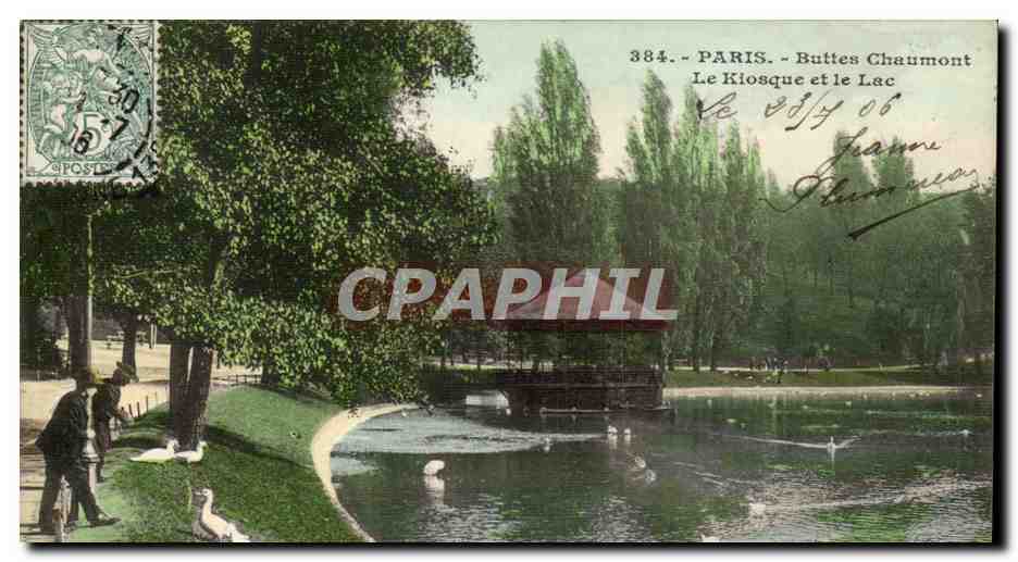 Paris CPA Buttes Chaumont Le kiosque et le lac