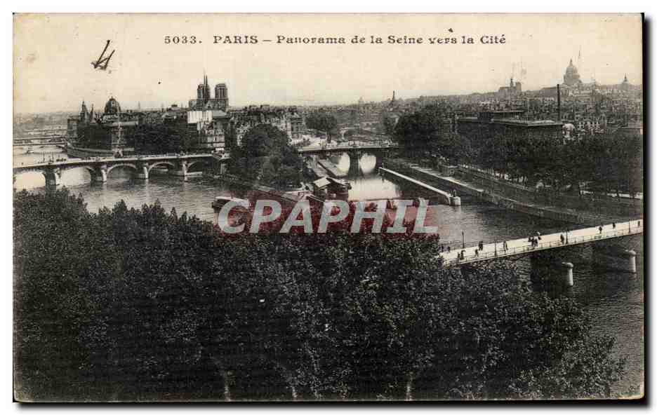 Paris CPA Panorama de la Seine vers la cite