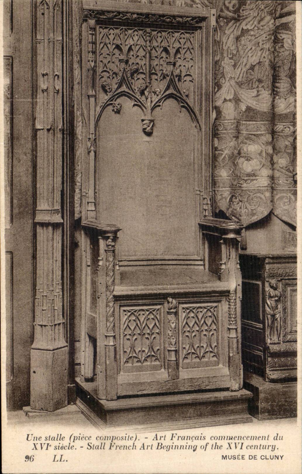 Paris CPA Musee de Cluny Une stalle Art francais 