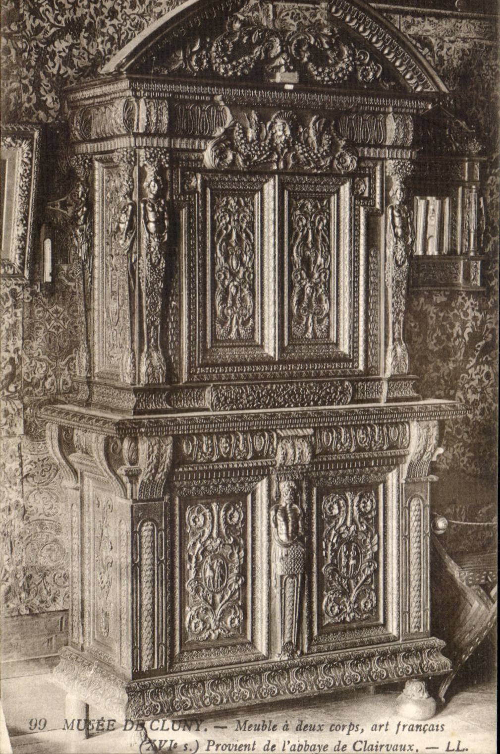 Paris CPA Musee de Cluny meuble a deux corps art francais (abbaye de Clairvaux)