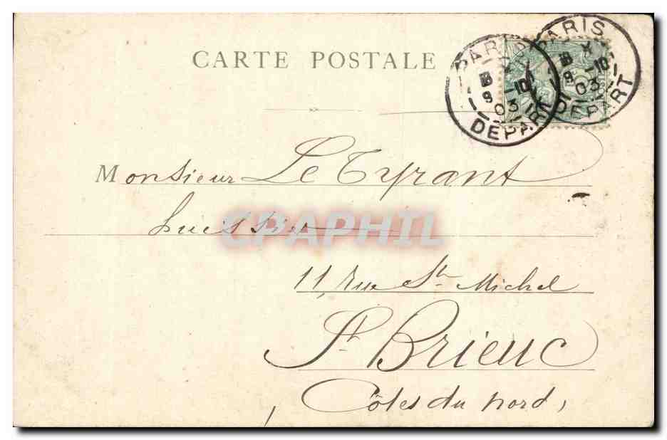 Paris CPA Le dante  — Rückseite