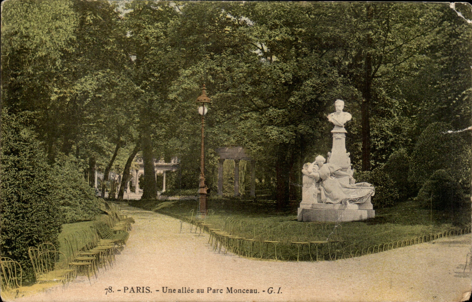 Paris CPA Une allee du parc Monceau