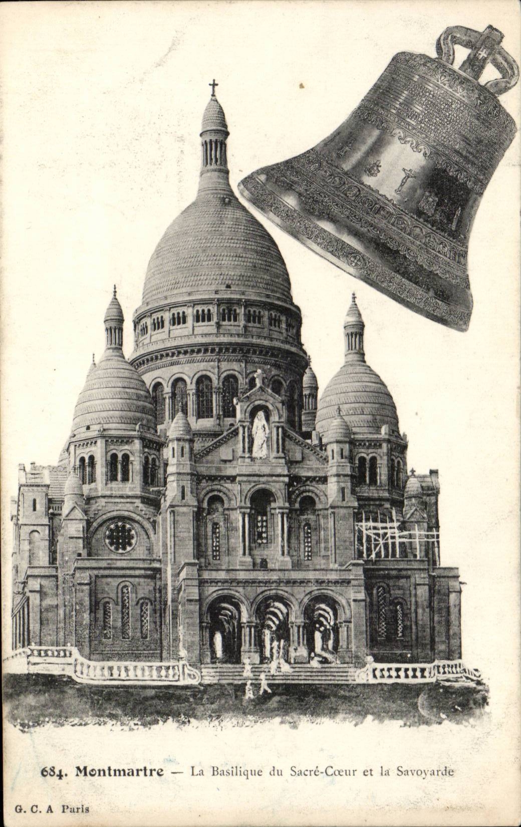 Paris CPA La basilique du Sacre Coeur et la SAvoyarde (cloche bell)