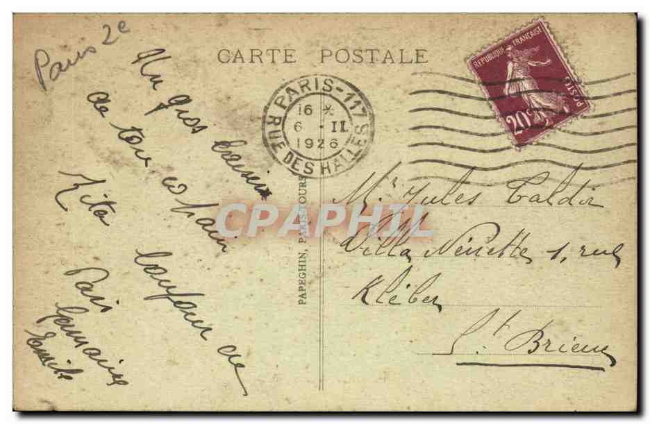 Paris CPA La Bourse — Rückseite