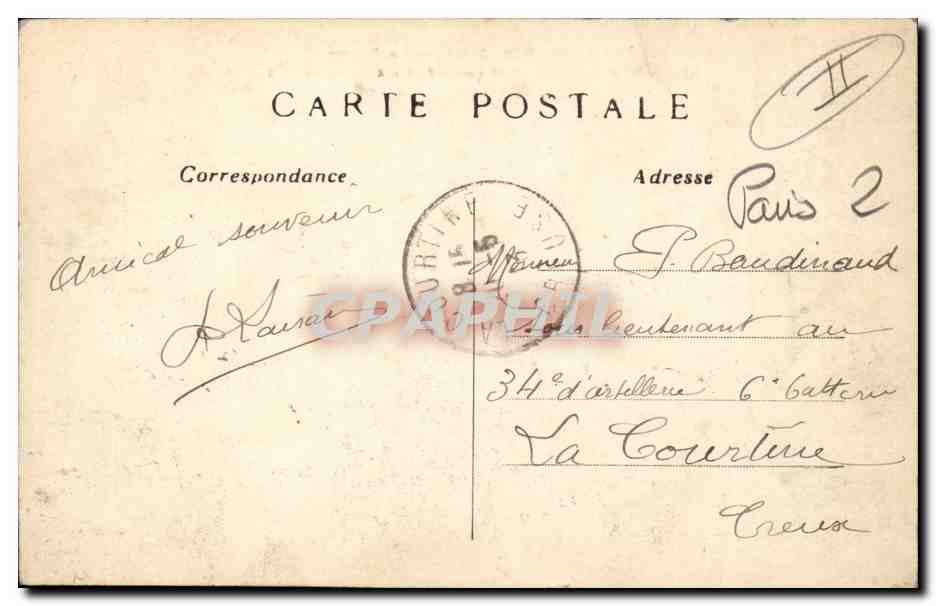 Paris CPA La Bourse — Verso