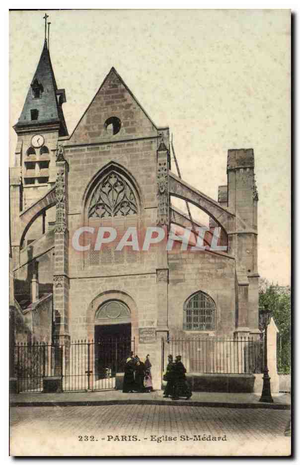 Paris CPA Eglise St medard