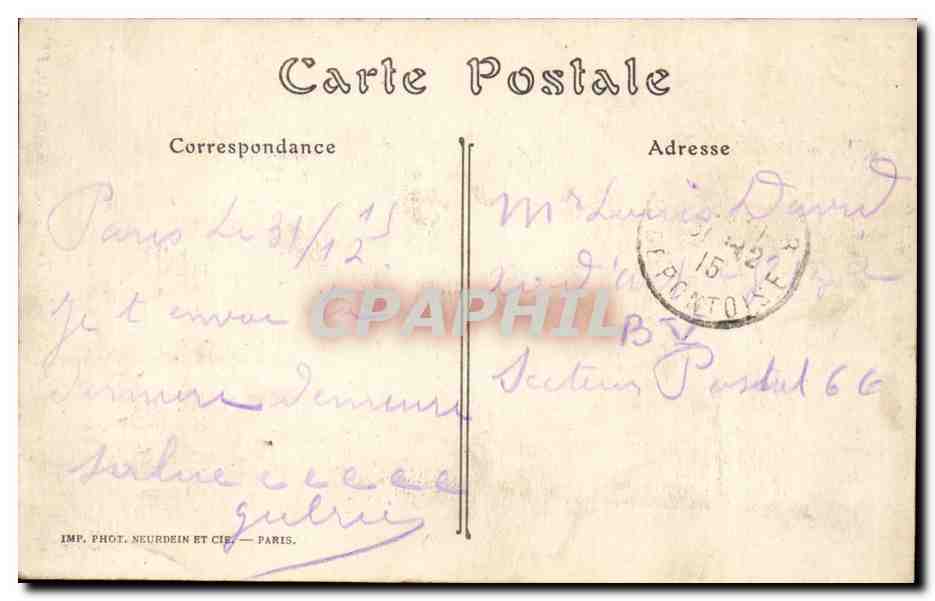 Paris CPA La pantheon — Rückseite