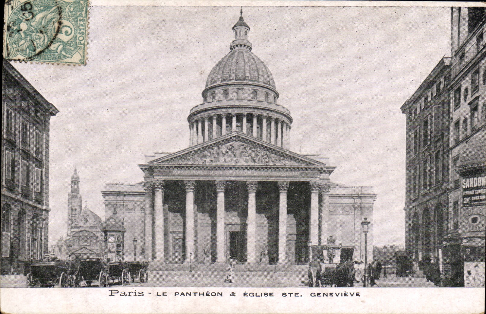 Paris CPA Le Pantheon et Eglise Ste Genevieve