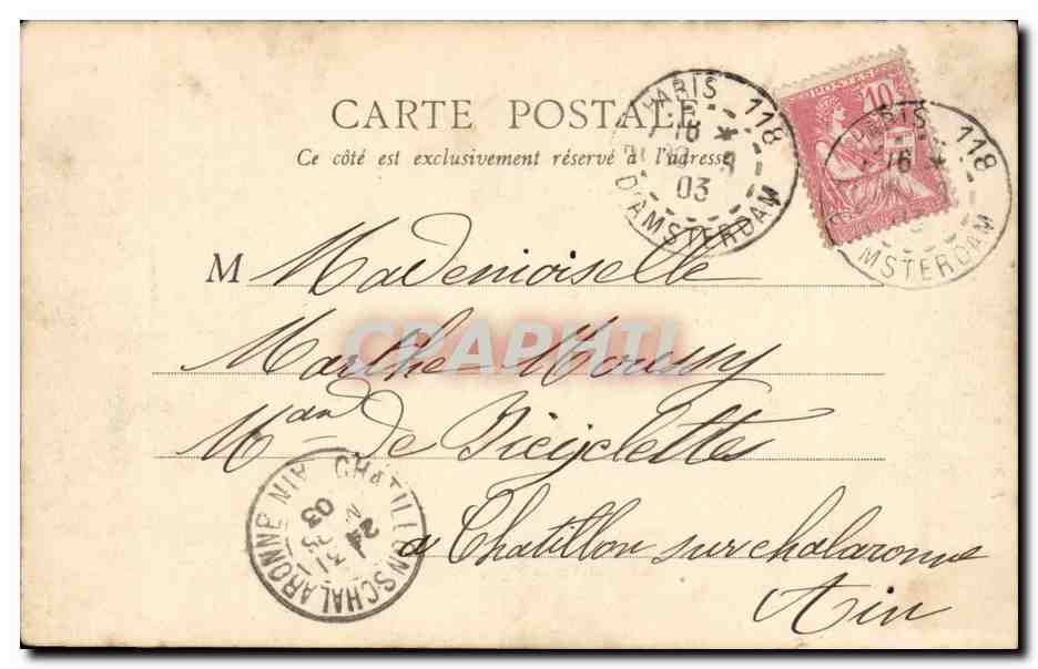 Paris CPA Place Saint Georges Rue Notre DAme de Lorette — Rückseite