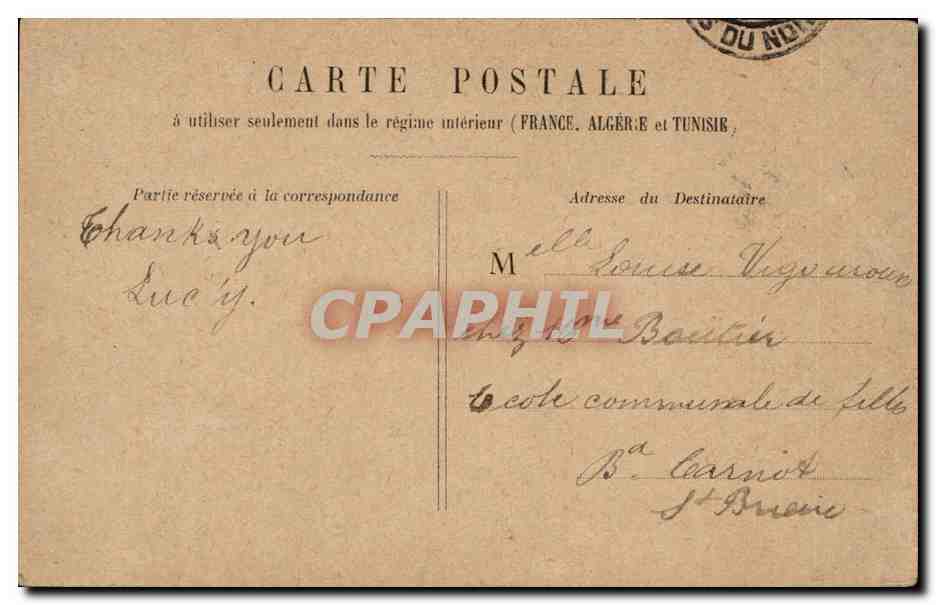 Paris cPA Pantheon — Verso