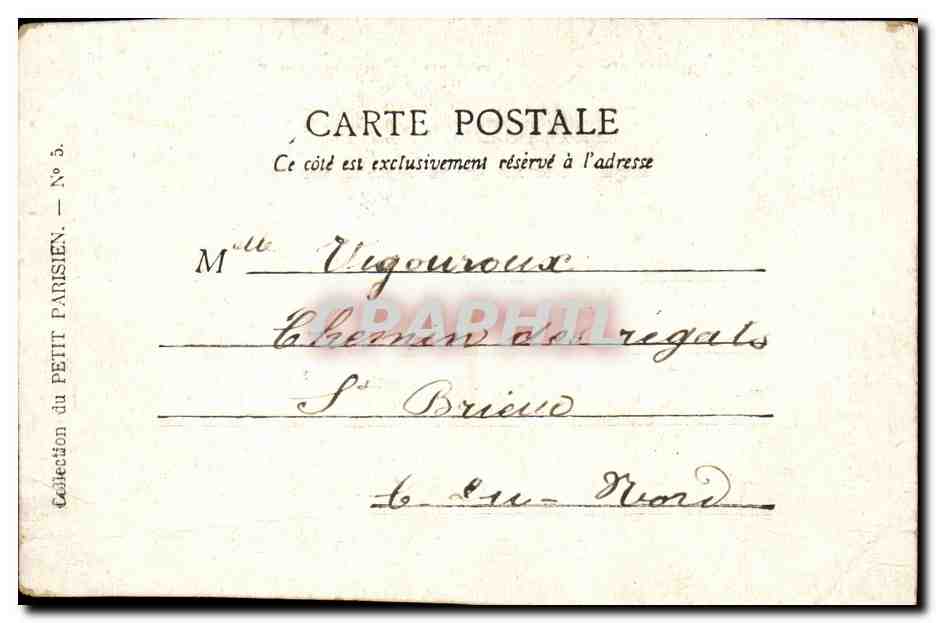 Paris CPA Place de la Republique — Verso