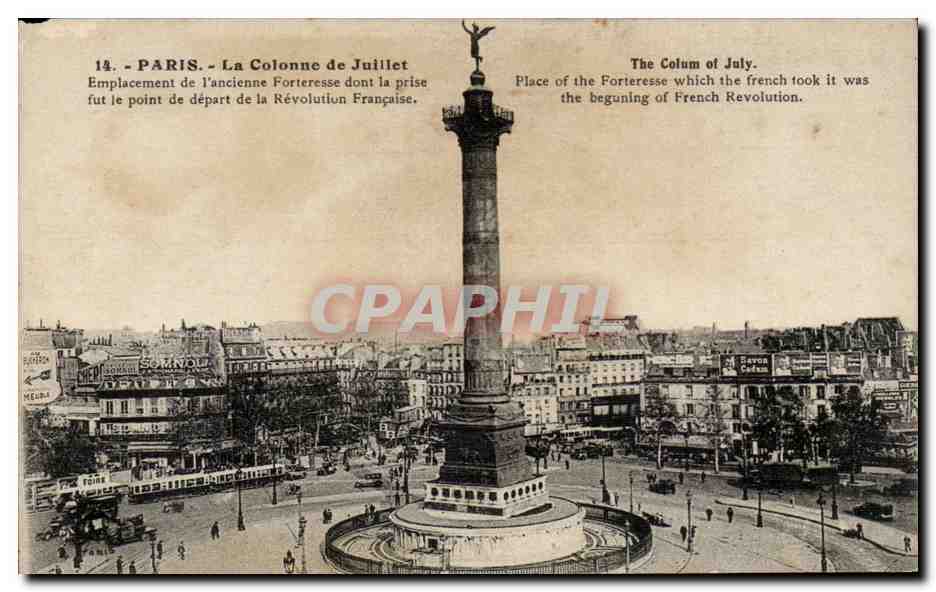 Paris CPA Colonne de Juillet Bastille