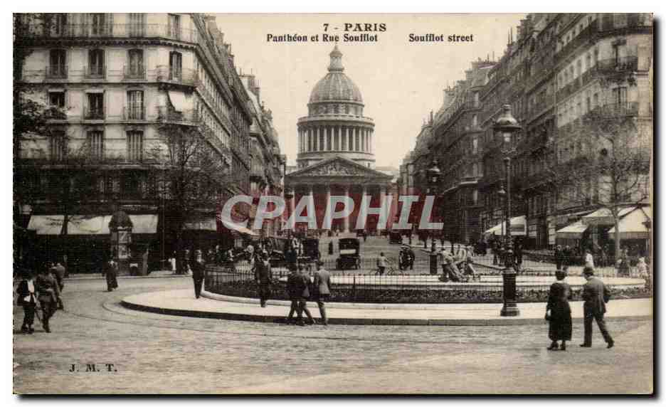 Paris CPA Pantheon et Rue Soufflot