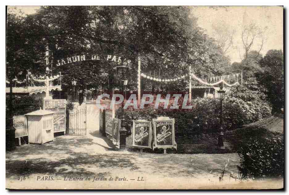Paris CPA L'netree du jardin de Paris