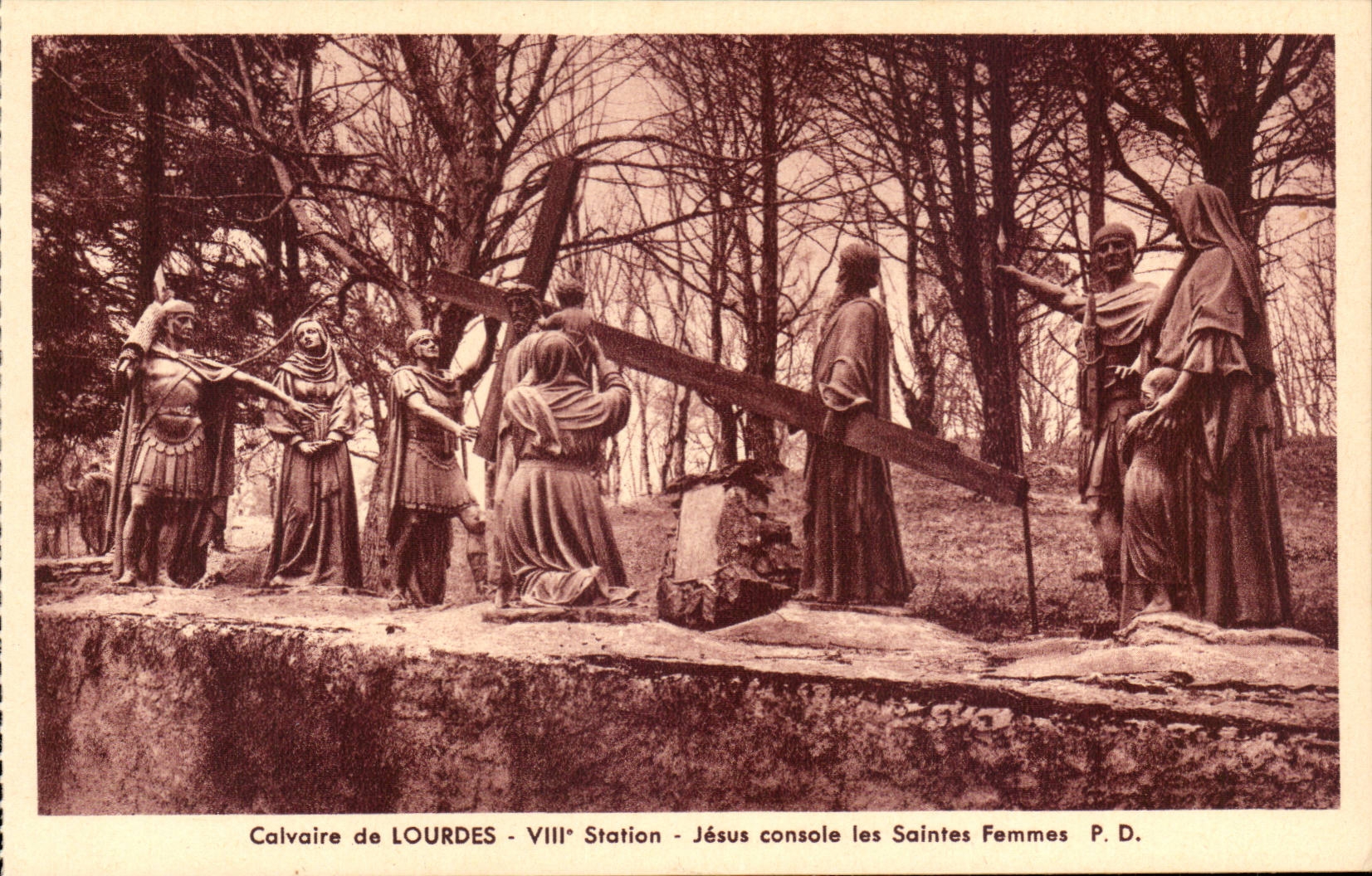 CPA Calvaire de Lourdes 8eme Station Jesus console les saintes femmes