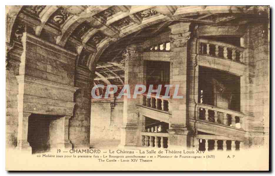 Chambord CPA Le chateau la salle de Theatre Louis XIV