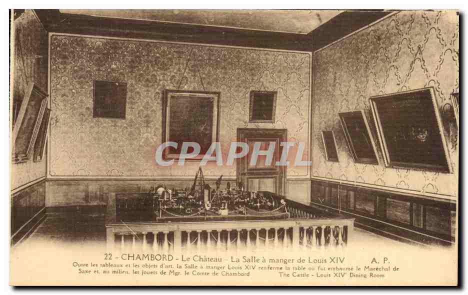 Chambord CPA Le chateau la salle a manger de Louis XIV