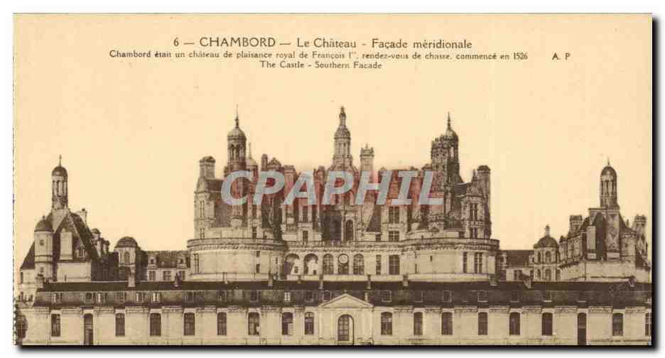 Chambord CPA Le chateau Facade Meridionale