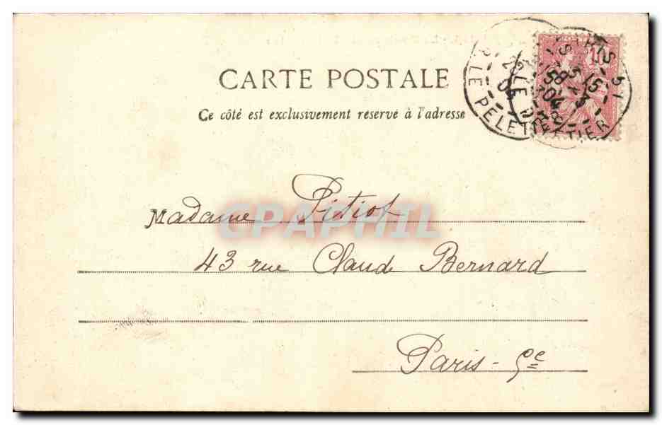 Paris CPA le boulevard Montmartre — Rückseite