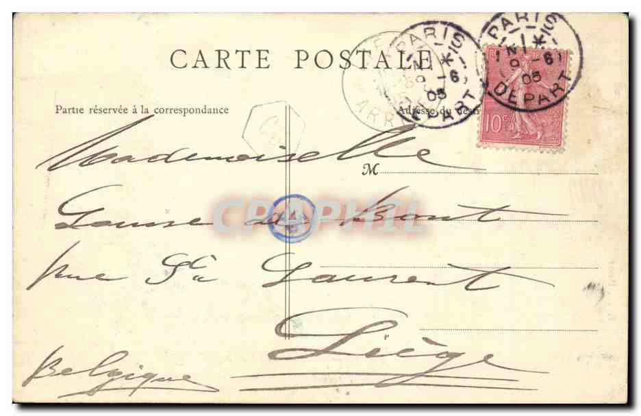 Paris CPA Rue de la Paix — Rückseite