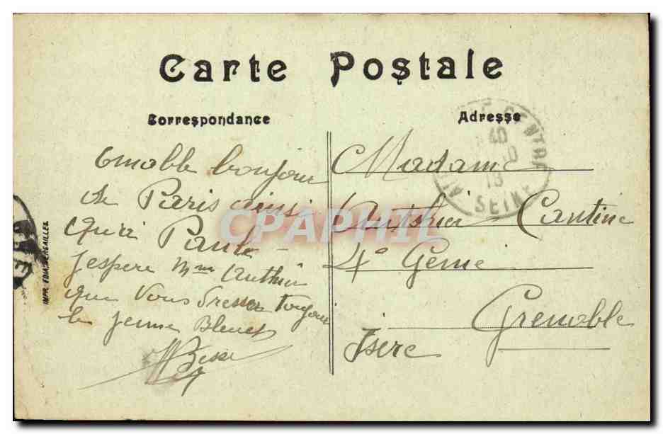 Paris CPA Avenue de l'opera — Rückseite
