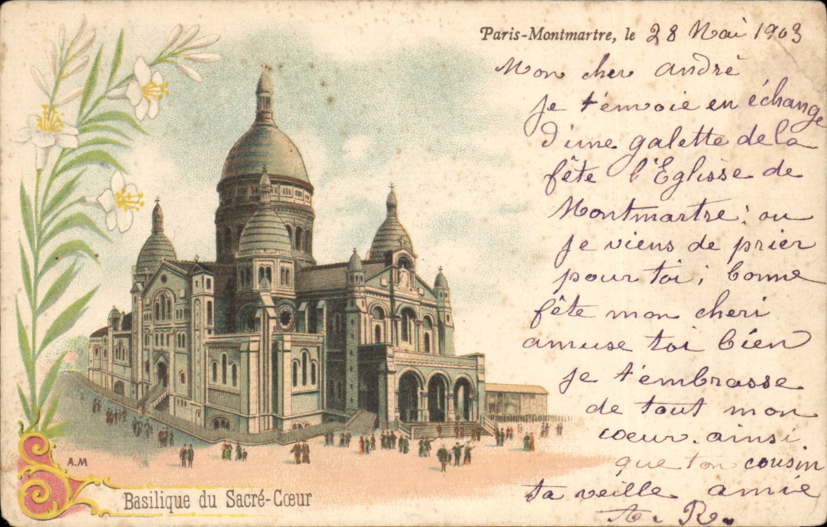 Paris CPA Basilique du Sacre Coeur Montmartre