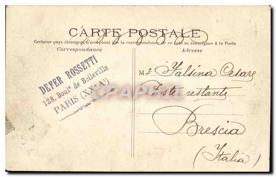Paris CPA Bois de Boulogne La cascade — Rückseite