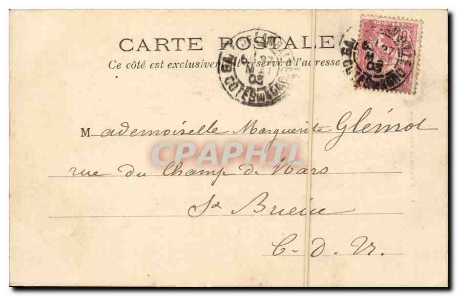 Paris CPA Palais de justice — Rückseite