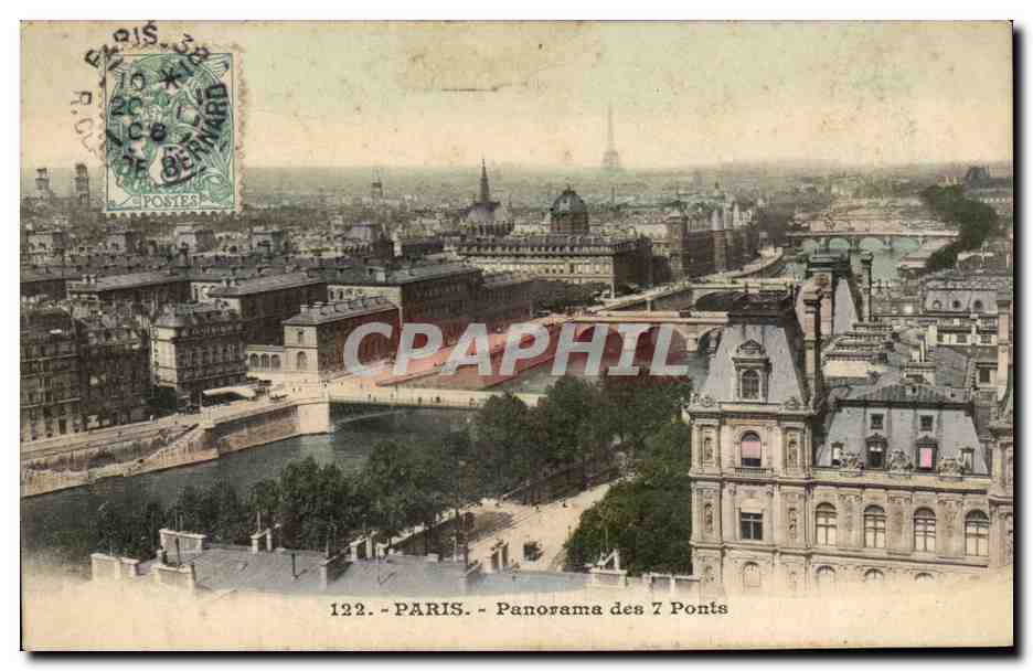 Paris CPA Panorama des 7 ponts
