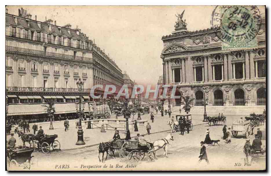 Paris CPA Perspective de la rue Auber