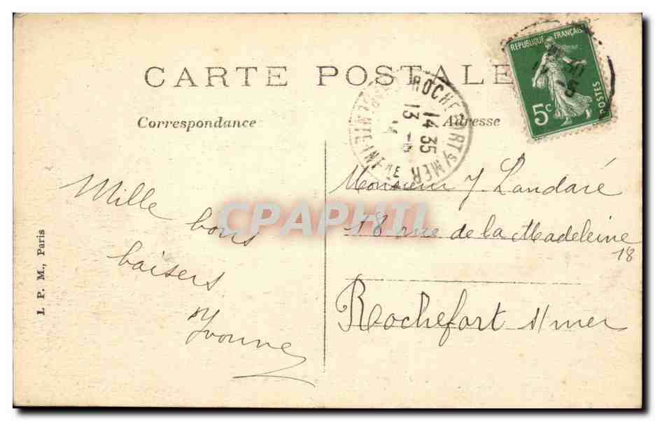 Paris CPA La rue de la Paix — Rückseite