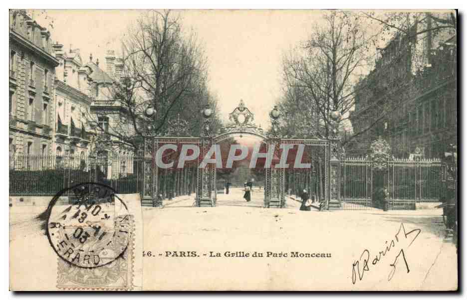 Paris CPA La grille du parc monceau
