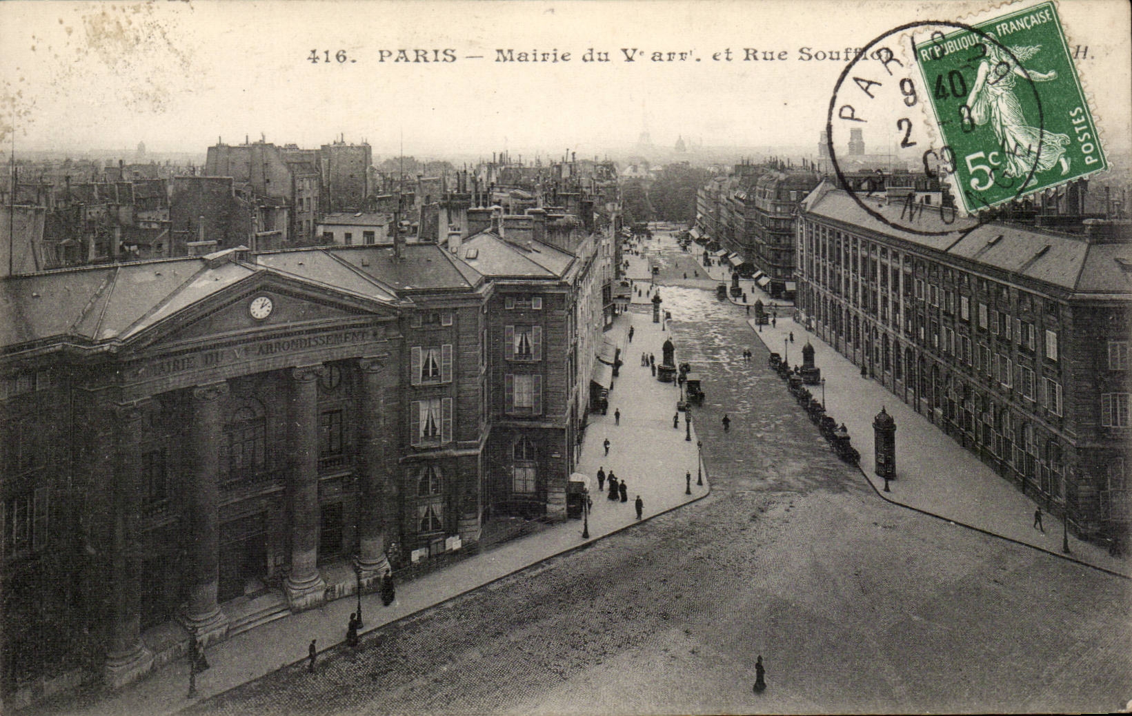Paris CPA Mairie du 5eme et rue Soufflot