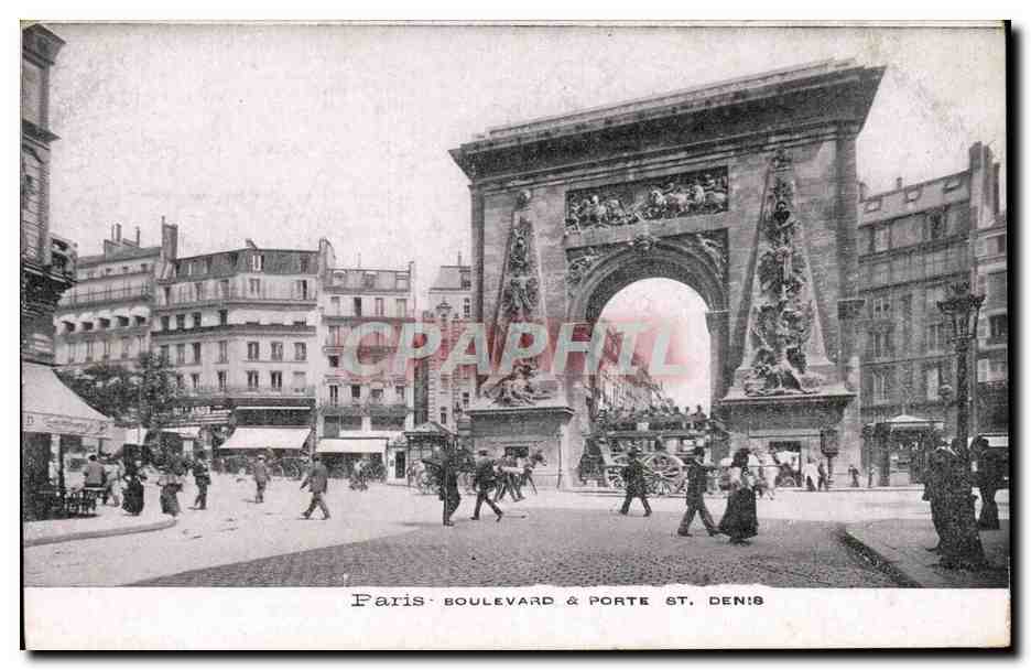 Paris CPA Boulevard et Porte Saint Denis