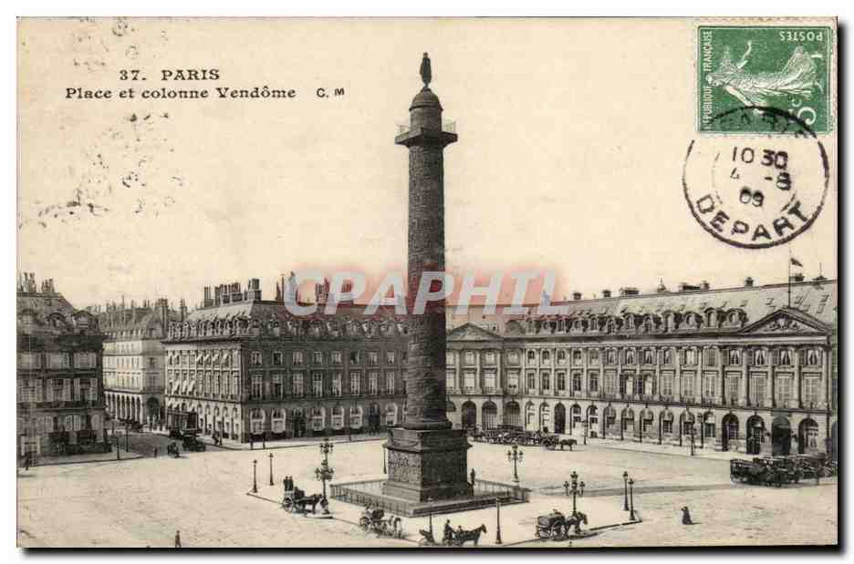Paris CPA Place et colonne Vendome