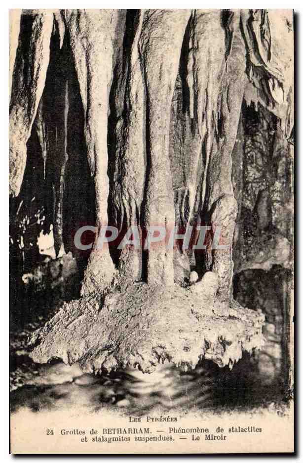 Grottes de BETHARRAM — Phénomène de stalactites et stalagmites suspendues — Le Miroir — Les Pyrénées
